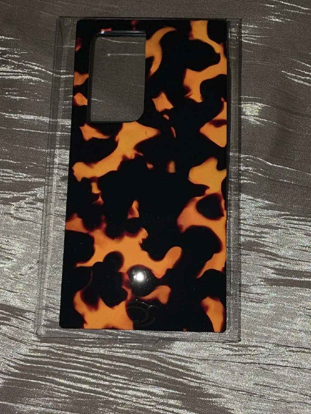 Flaunt Square Phone Case for Galaxy S24 Ultra - Black & Orange Tortoiseshell
